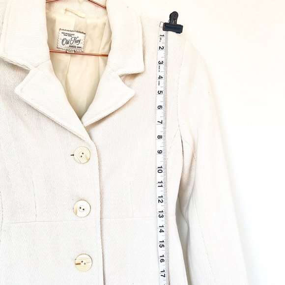 old navy ivory peacoat button down  S - Picture 4 of 6